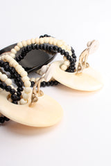 Gerda Lynggaard Pour Monies Vintage Beaded Bone Horn collar Necklace & Earring Set at Recess LA