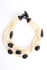 Gerda Lynggaard Pour Monies Vintage Beaded Bone Horn collar Necklace & Earring Set at Recess LA