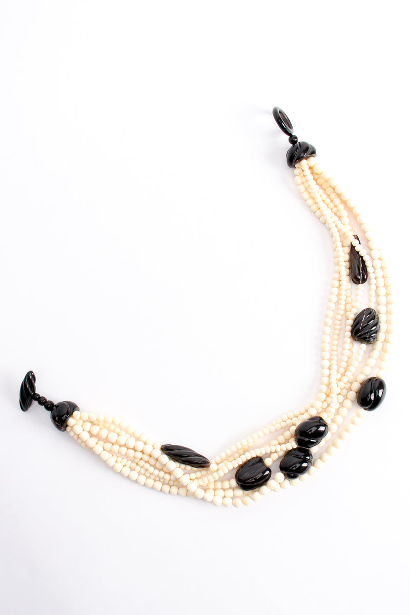 Gerda Lynggaard Pour Monies Vintage Beaded Bone Horn collar Necklace & Earring Set at Recess LA