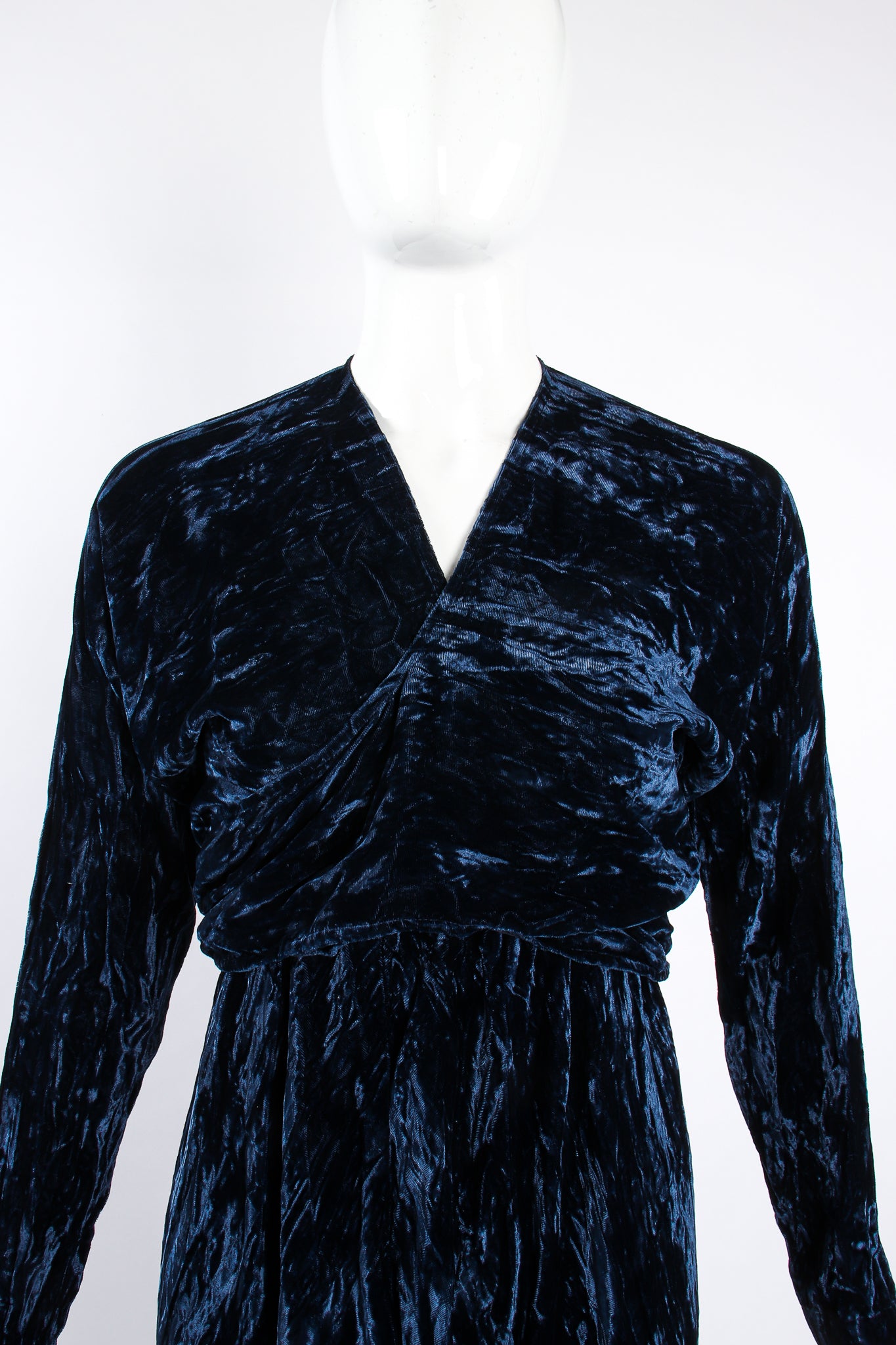 Vintage Morgane Le Fay Crushed Velvet Top & Dress Set on Mannequin frt crop at Recess Los Angeles