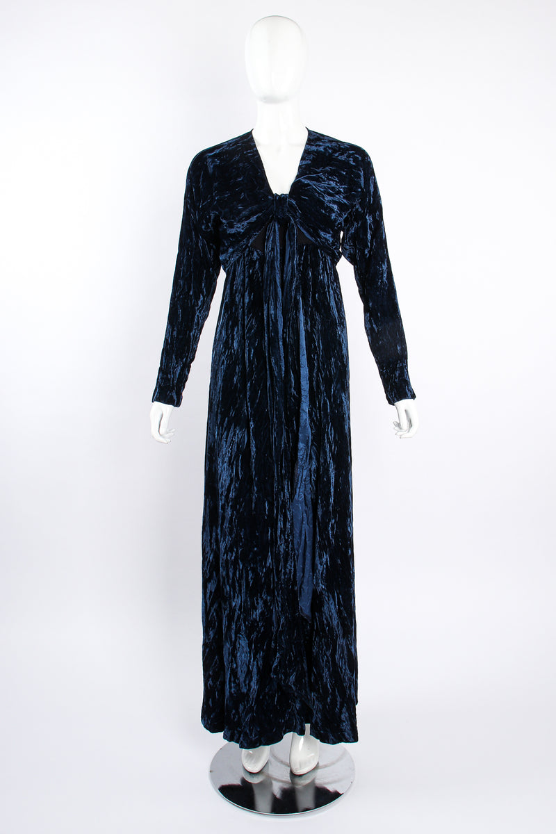 Vintage Morgane Le Fay Crushed Velvet Top & Dress Set on Mannequin front at Recess Los Angeles