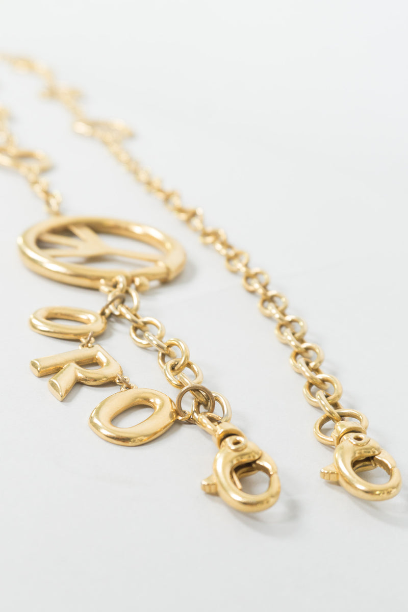 Moschino Peace Love Oro Belt Accessory Chain