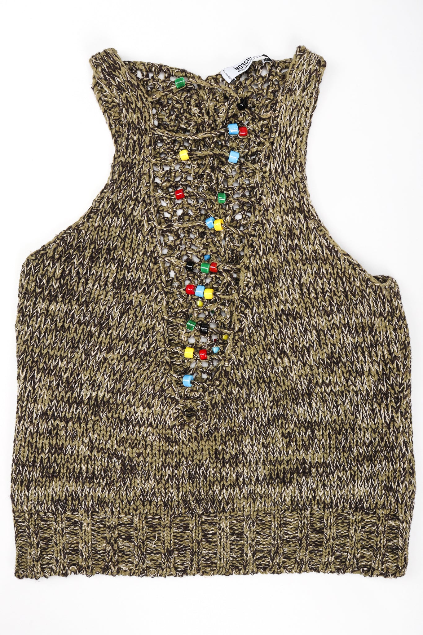 Recess Los Angeles Designer Consignment Vintage Moschino Braid Knit Bead Top