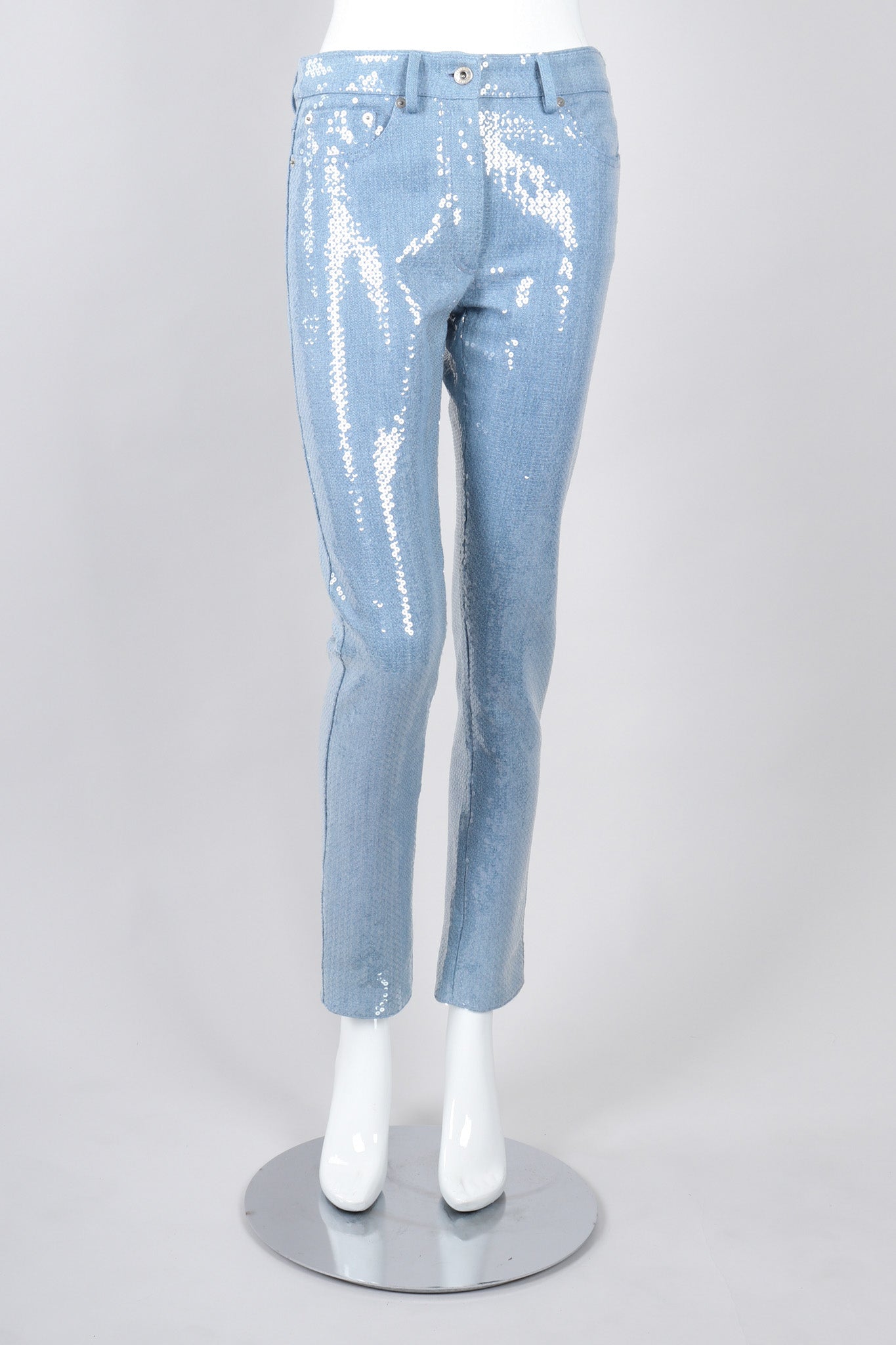 Recess Los Angeles Vintage Moschino Barbie Sequin Light Wash Denim