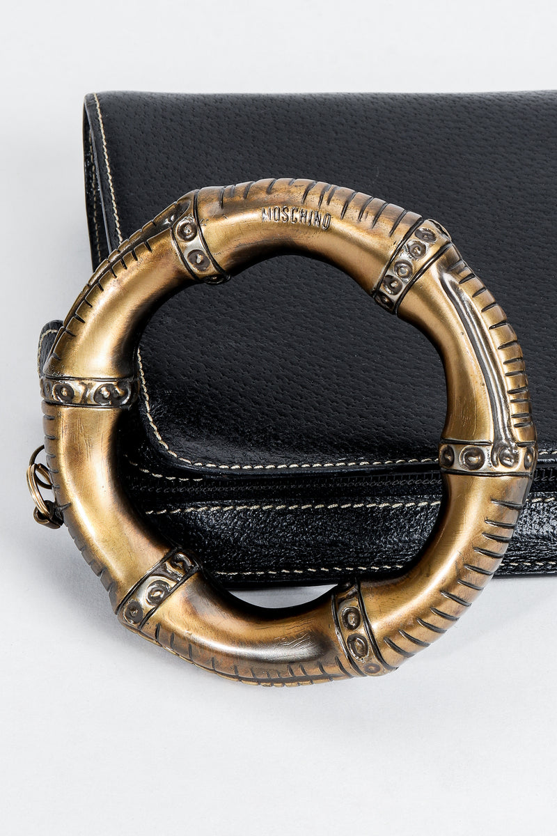 Vintage Moschino Brass Bracelet Wristlet Clutch Bracelet detail