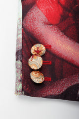 Vintage Moschino Tapestry Collage India Jacket sleeve  button detail