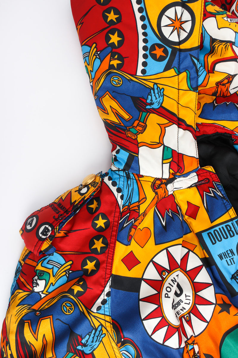 Vintage Moschino Jeans Casino Gambler Print Padded Jacket shoulder/hook close @ Recess LA