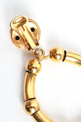 Vintage Moschino Bamboo Bead Hoop Drop Earrings back @ Recess LA