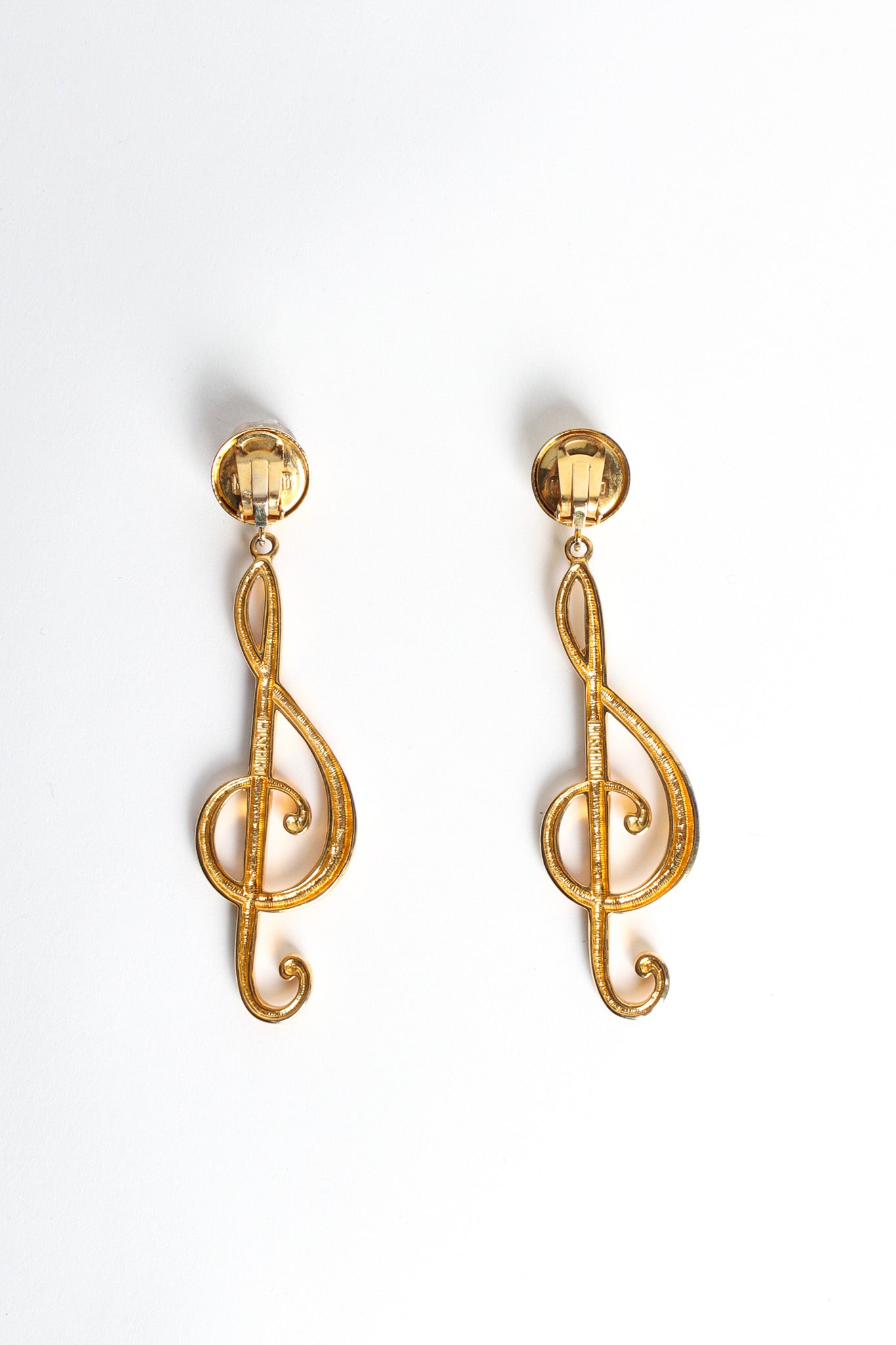 Vintage Moschino Treble Clef Music Note Earrings @ Recess LAVintage Moschino Treble Clef Music Note Earrings back @ Recess LA