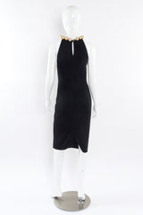 Champagne pearl collar cocktail dress by Moschino back view on mannequin @recessla