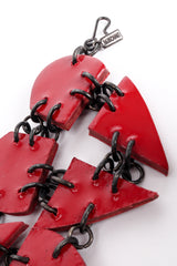 Vintage Moschino Lacquered Broken Heart Chain Belt hook tag at Recess Los Angeles