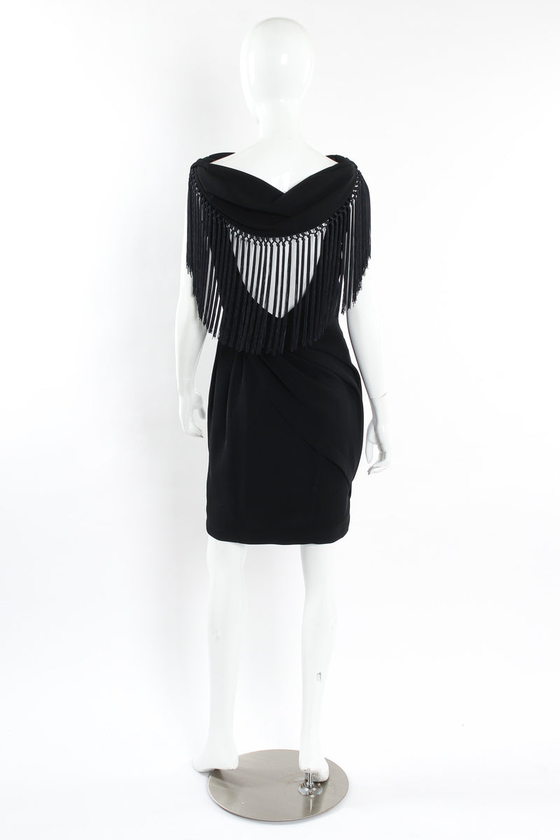 Vintage Thierry Mugler Gathered Fringe Mini Dress mannequin back  @ Recess LA