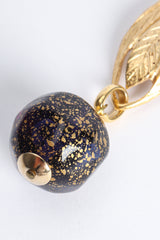 Vintage Leaf Glass Bead Ball Drop Earring detail at Recess Los Angeles