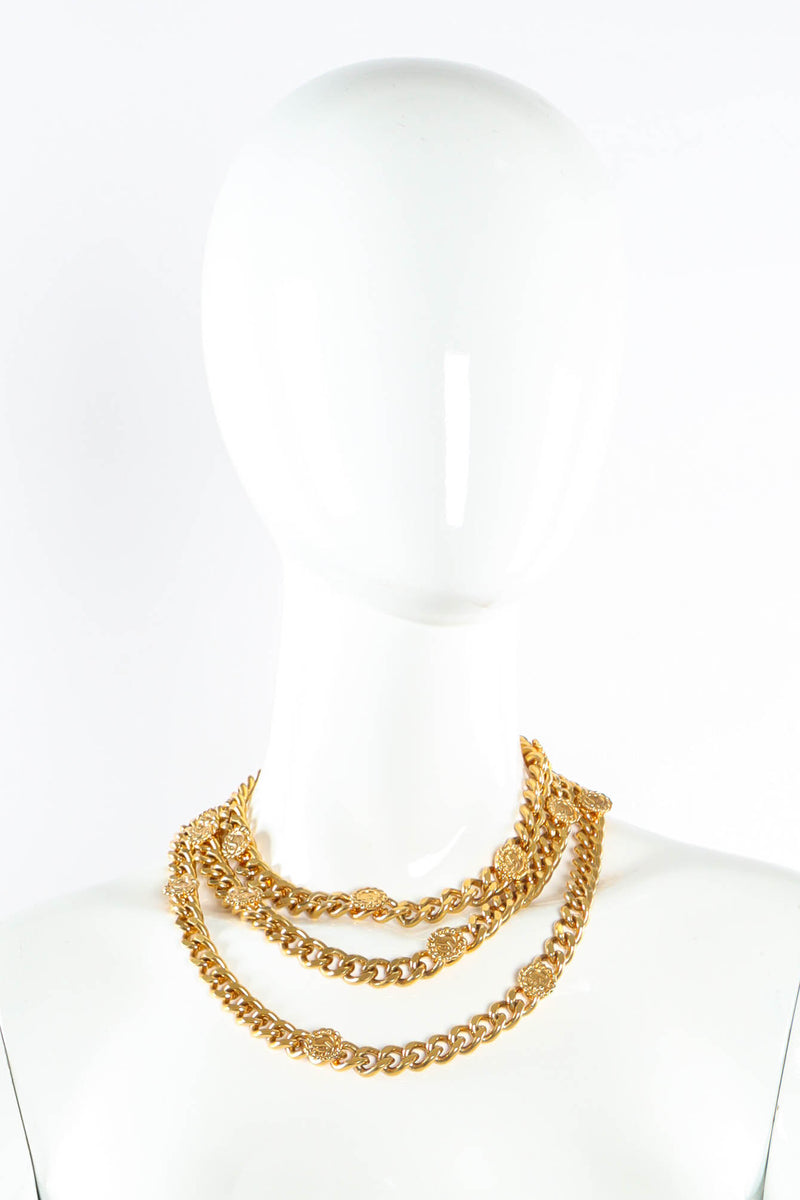 Vintage St. John Initial "SJ" Tiered Link Necklace on mannequin @ Recess LA