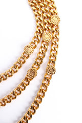 Vintage St. John Initial "SJ" Tiered Link Necklace charms/link close up @ Recess LA