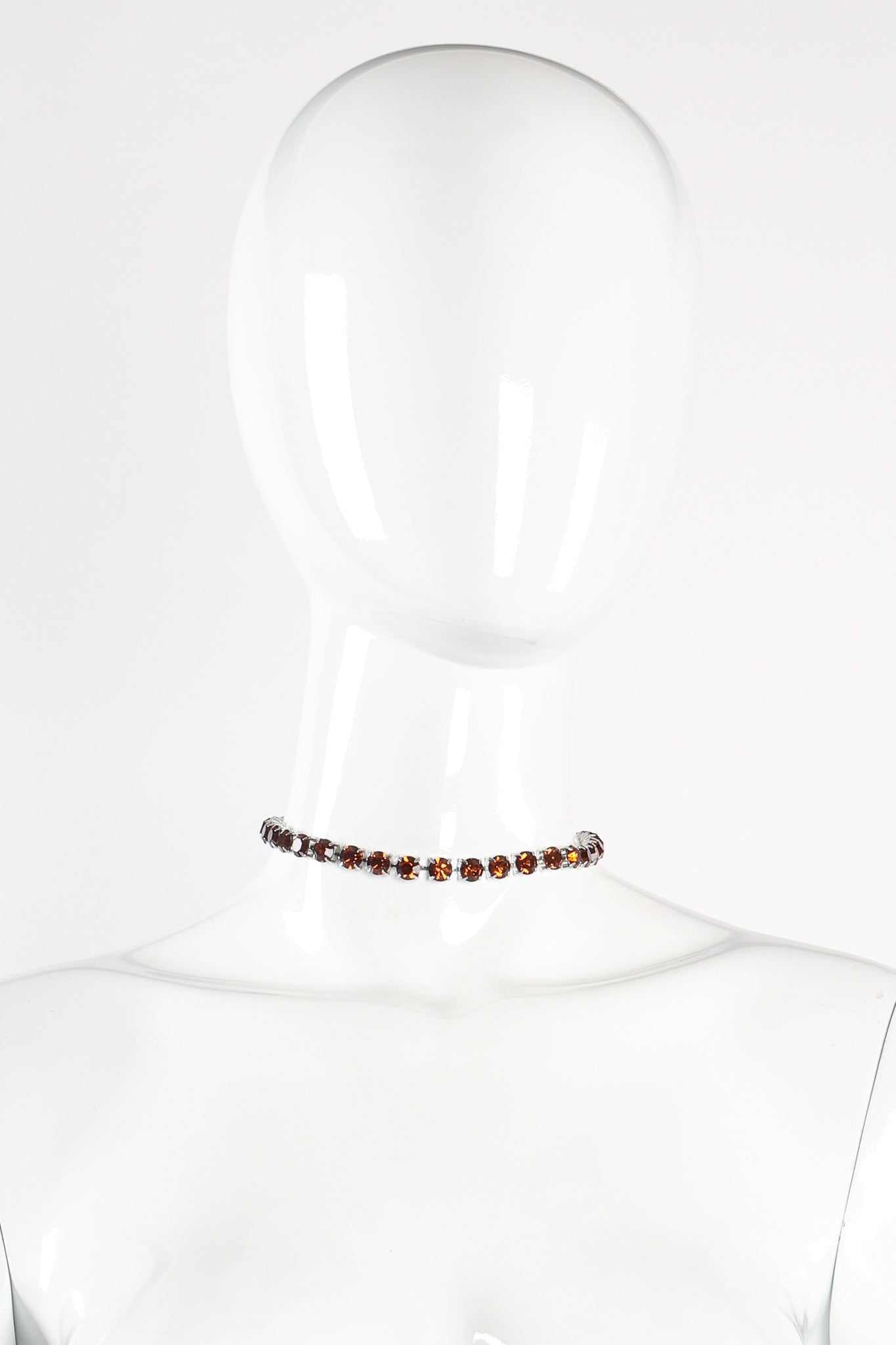 Vintage Single Strand Rhinestone Choker Necklace on mannequin at Recess Los Angeles