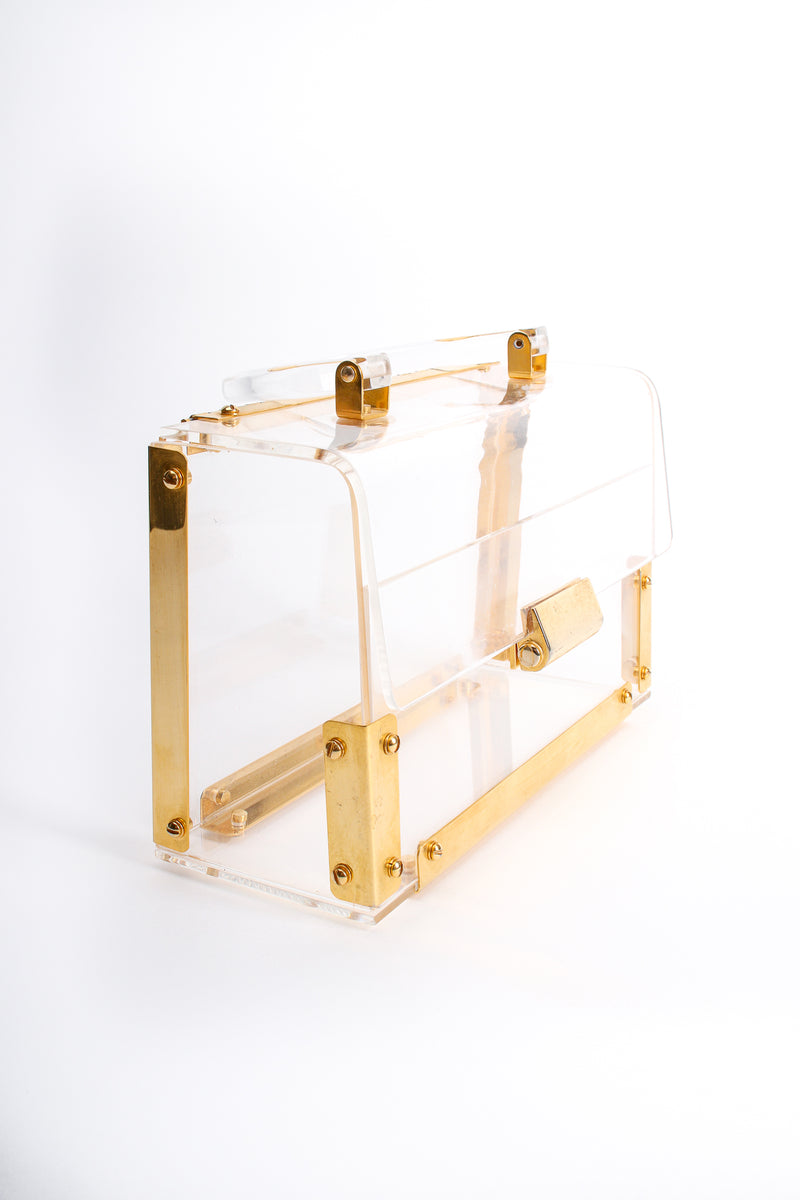 Vintage Lucite Flap Box Bag angle at Recess Los Angeles