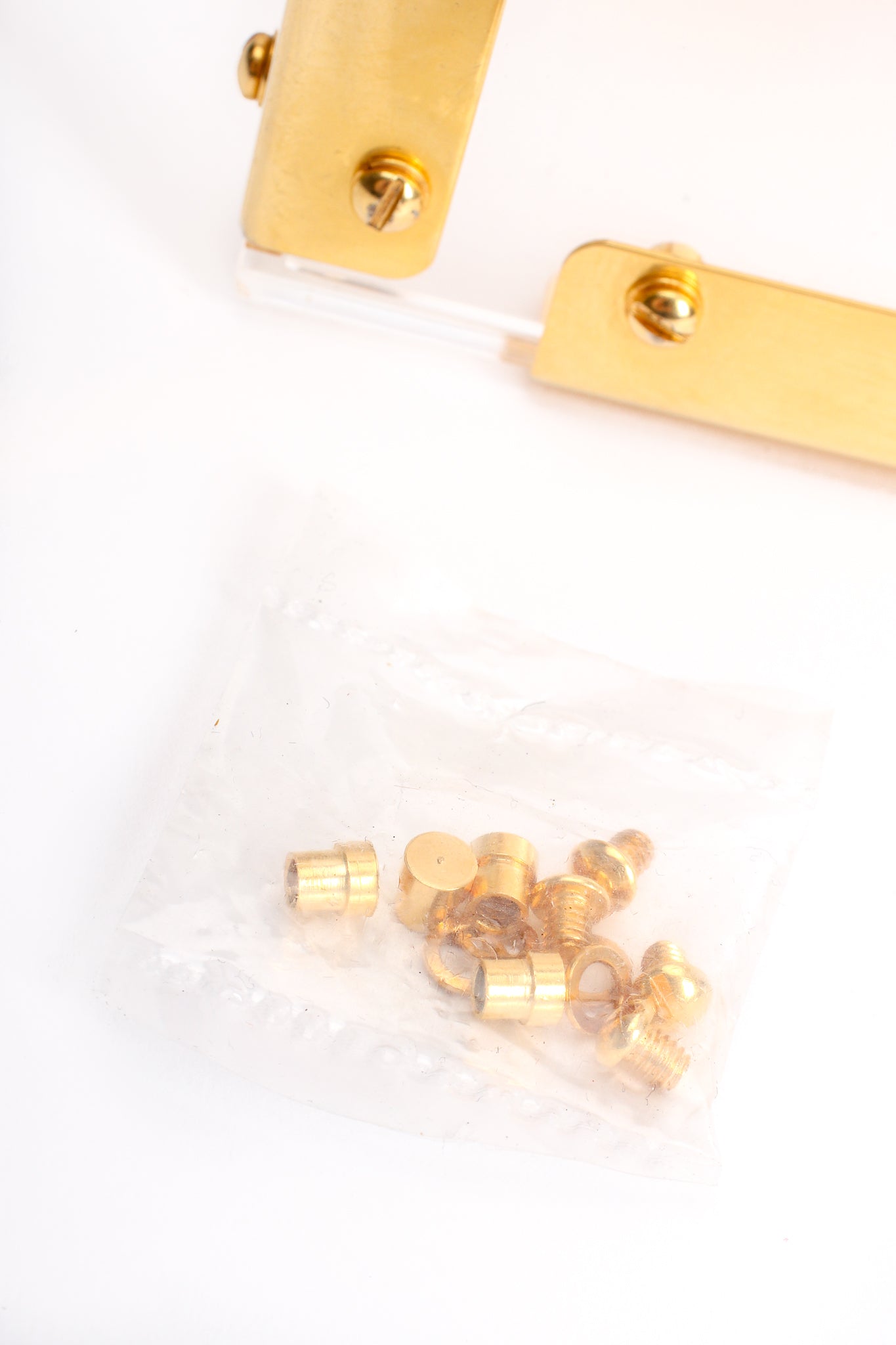 Vintage Lucite Flap Box Bag screws at Recess Los Angeles