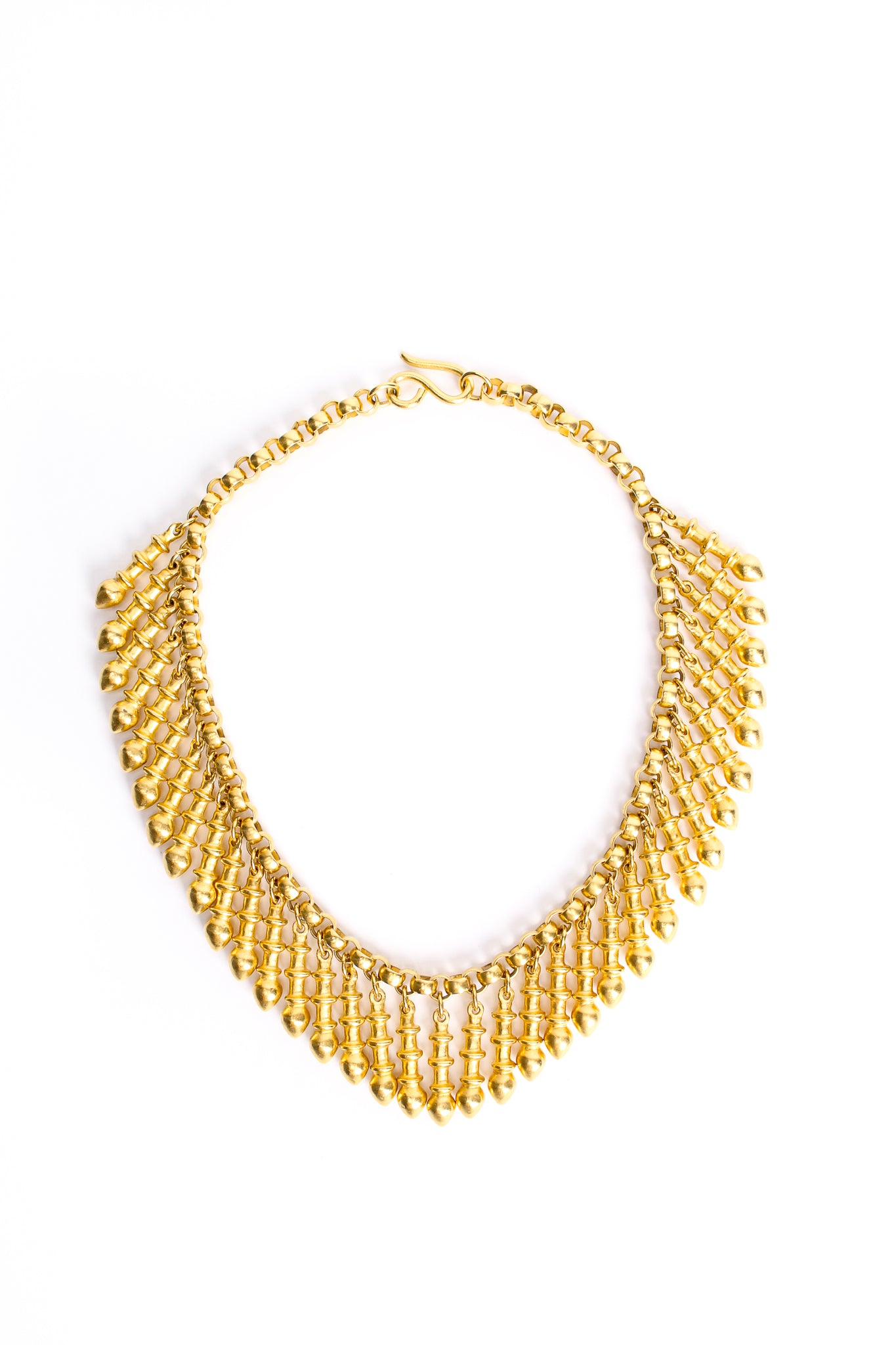 Vintage Matte Gold Waterfall Spike Collar Necklace at Recess Los Angeles