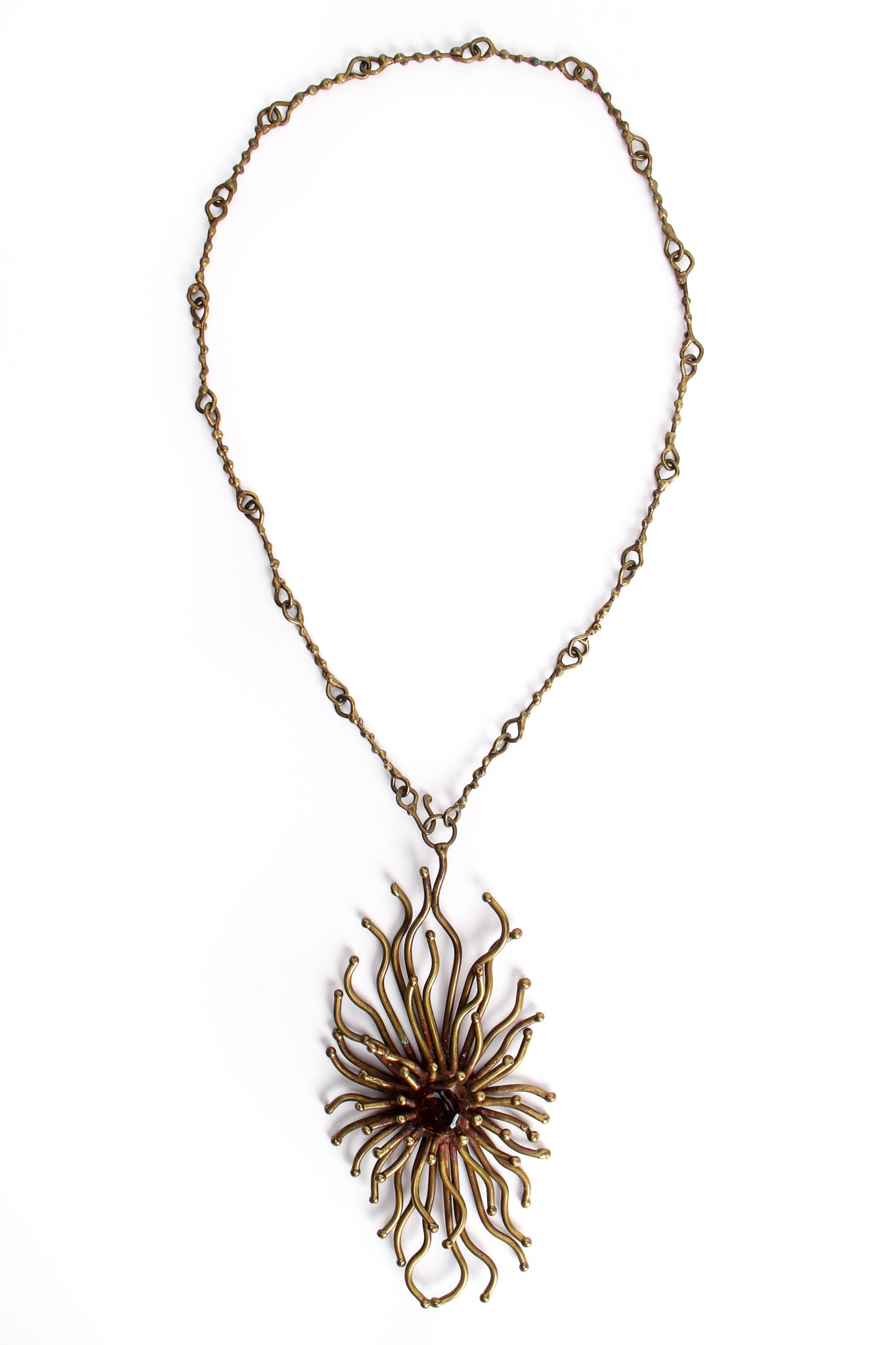 Vintage Unsigned Pal Kepenyes Brutalist Sunburst Pendant Necklace at Recess Los Angeles