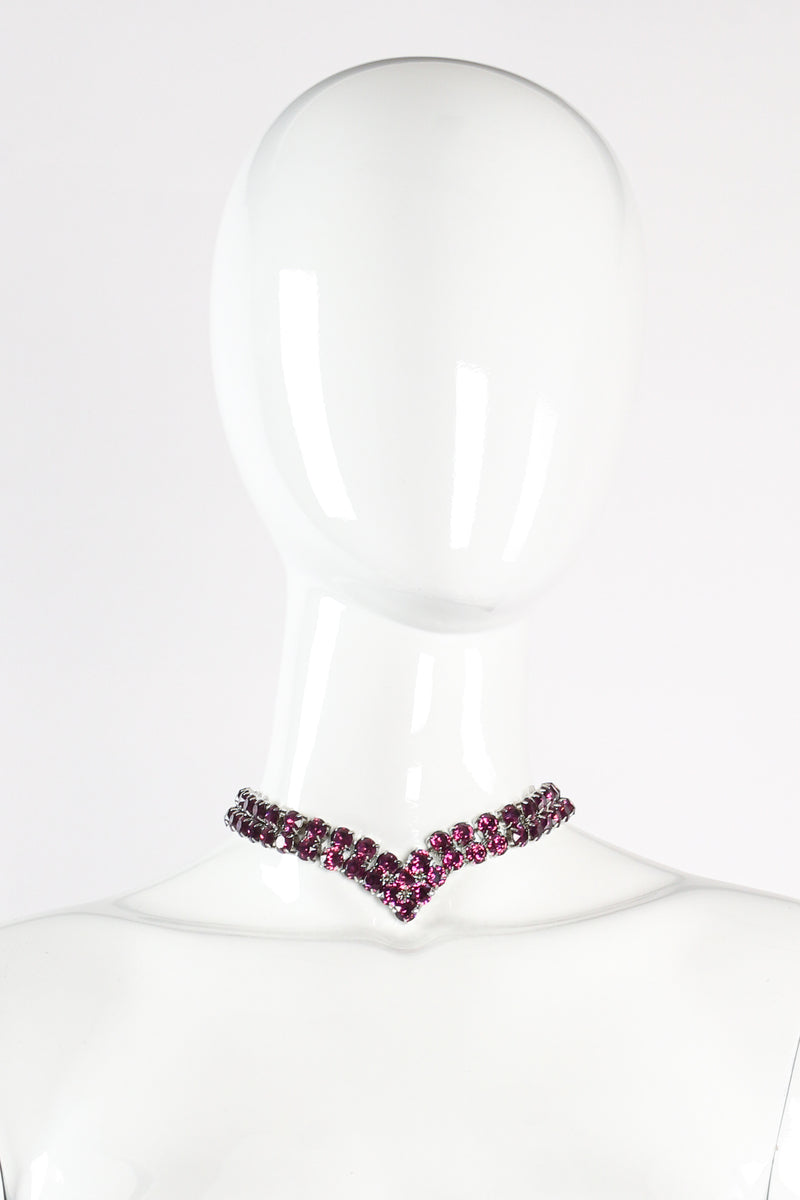 Vintage Amethyst Crystal Pointed Collar Necklace on mannequin at Recess Los Angeles