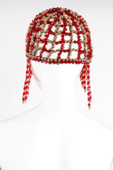 Vintage Beaded Fringe Headdress on mannequin back at Recess Los Angeles