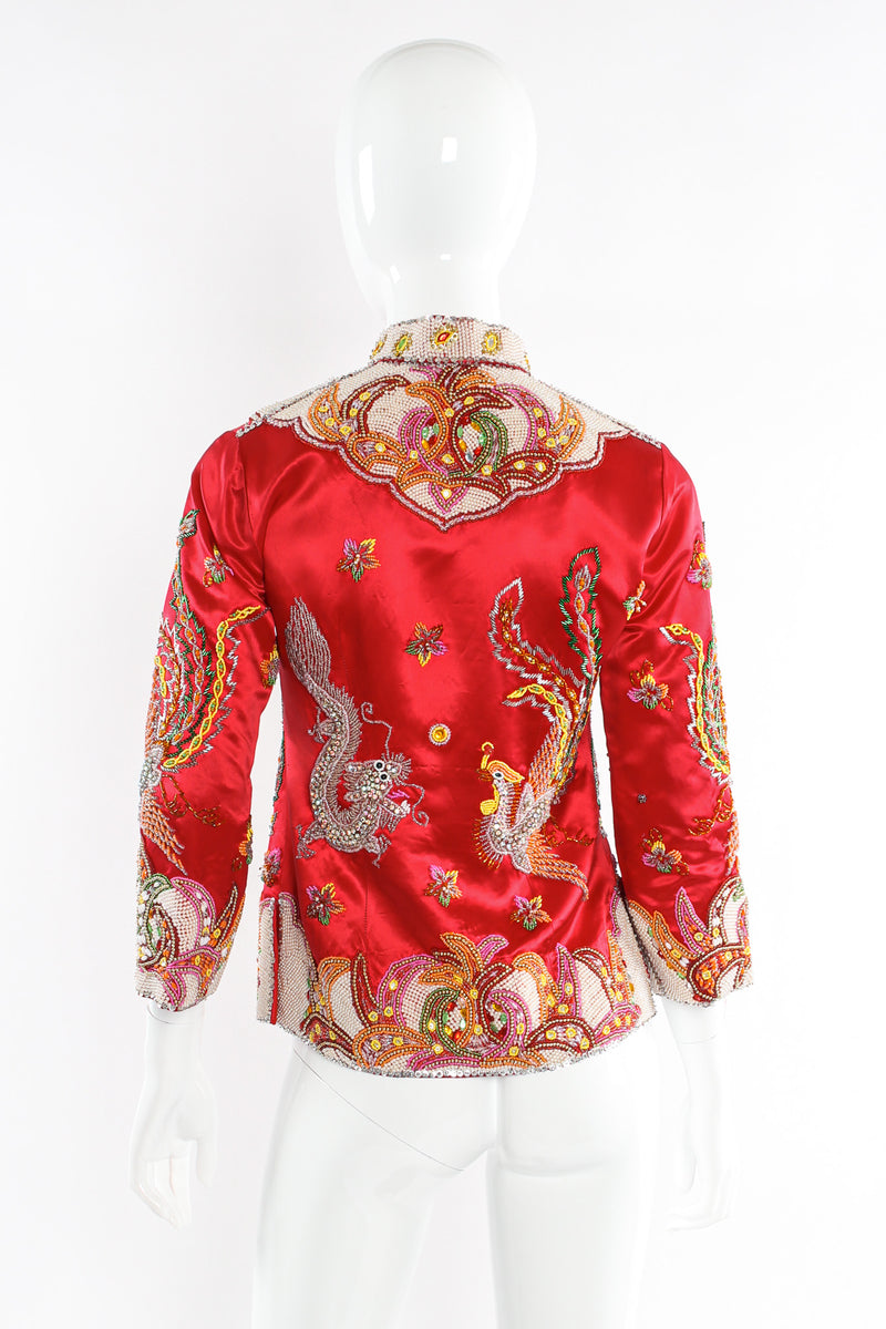 Vintage Dragon Phoenix Rhinestone Beaded Jacket mannequin back @ Recess LA