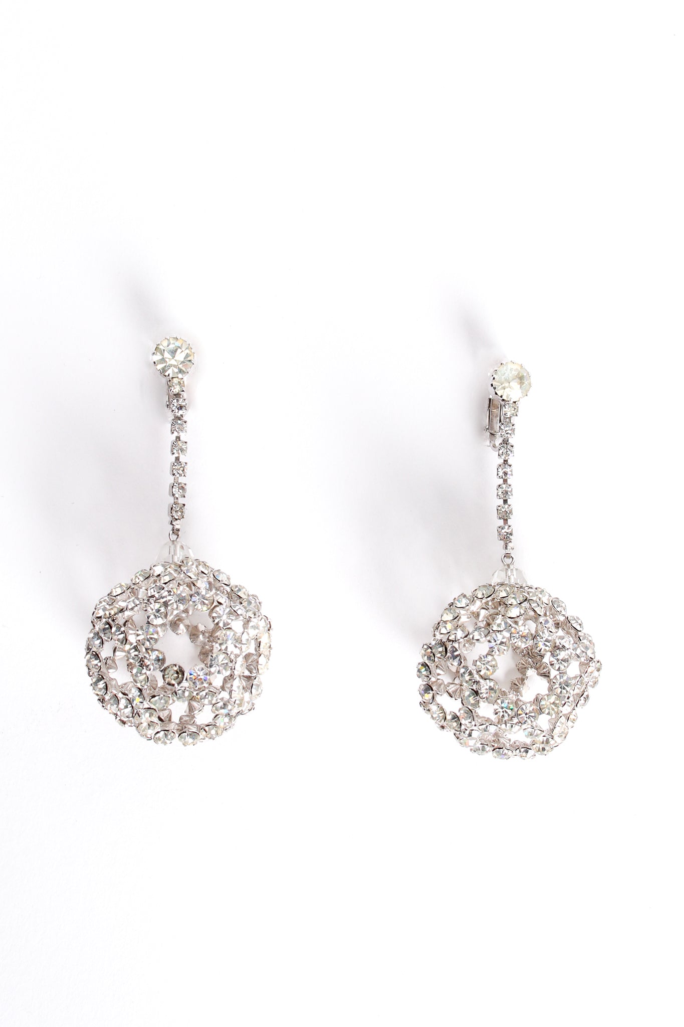 Vintage Rhinestone Cage Ball Drop Earrings at Recess Los Angeles