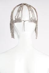 Vintage Crystal Rhinestone Fringe Headdress on mannequin back at Recess Los Angeles