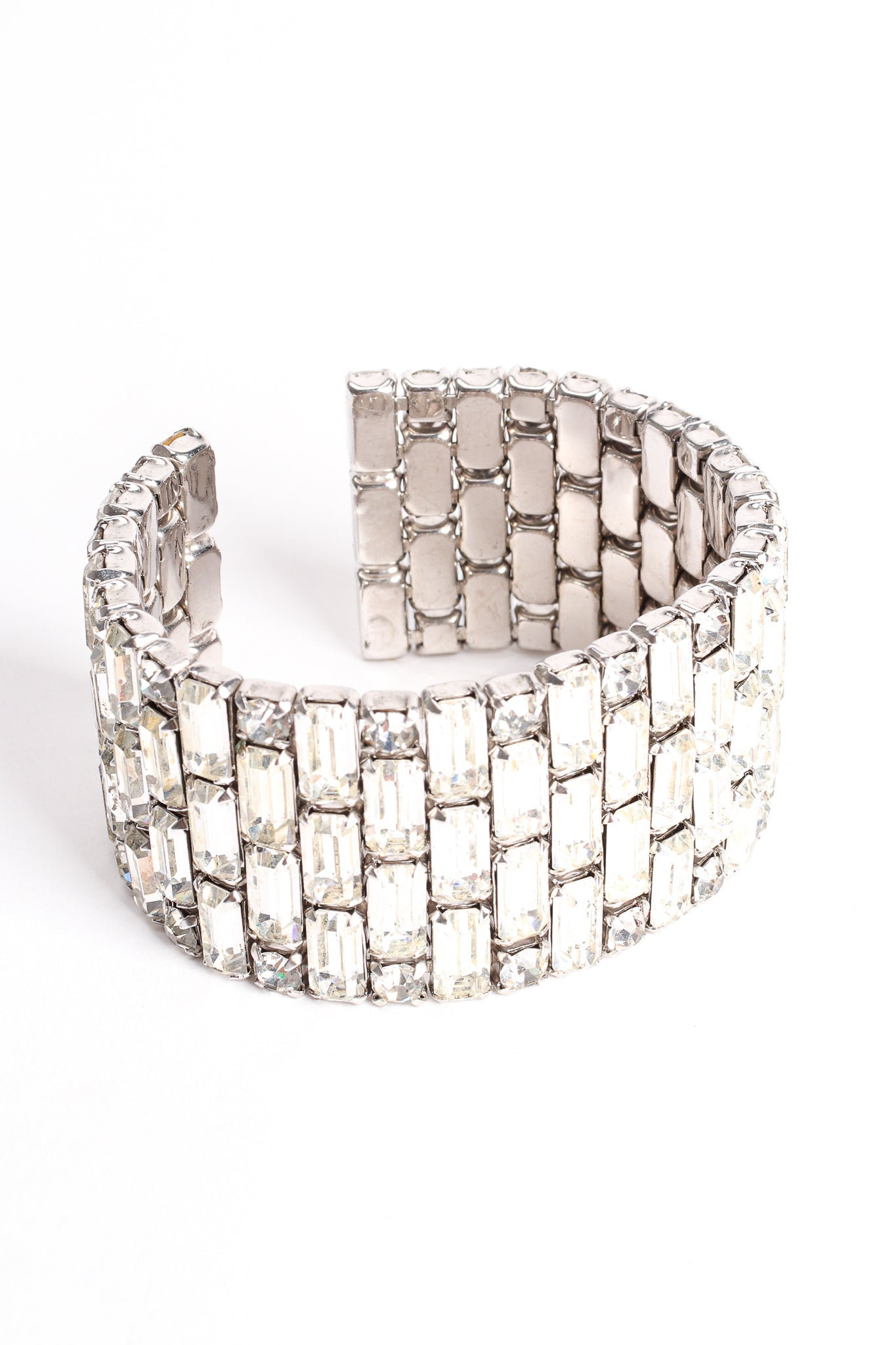 Vintage Tiled Baguette Rhinestone Cuff Bracelet at Recess Los Angeles