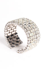 Vintage Tiled Baguette Rhinestone Cuff Bracelet at Recess Los Angeles