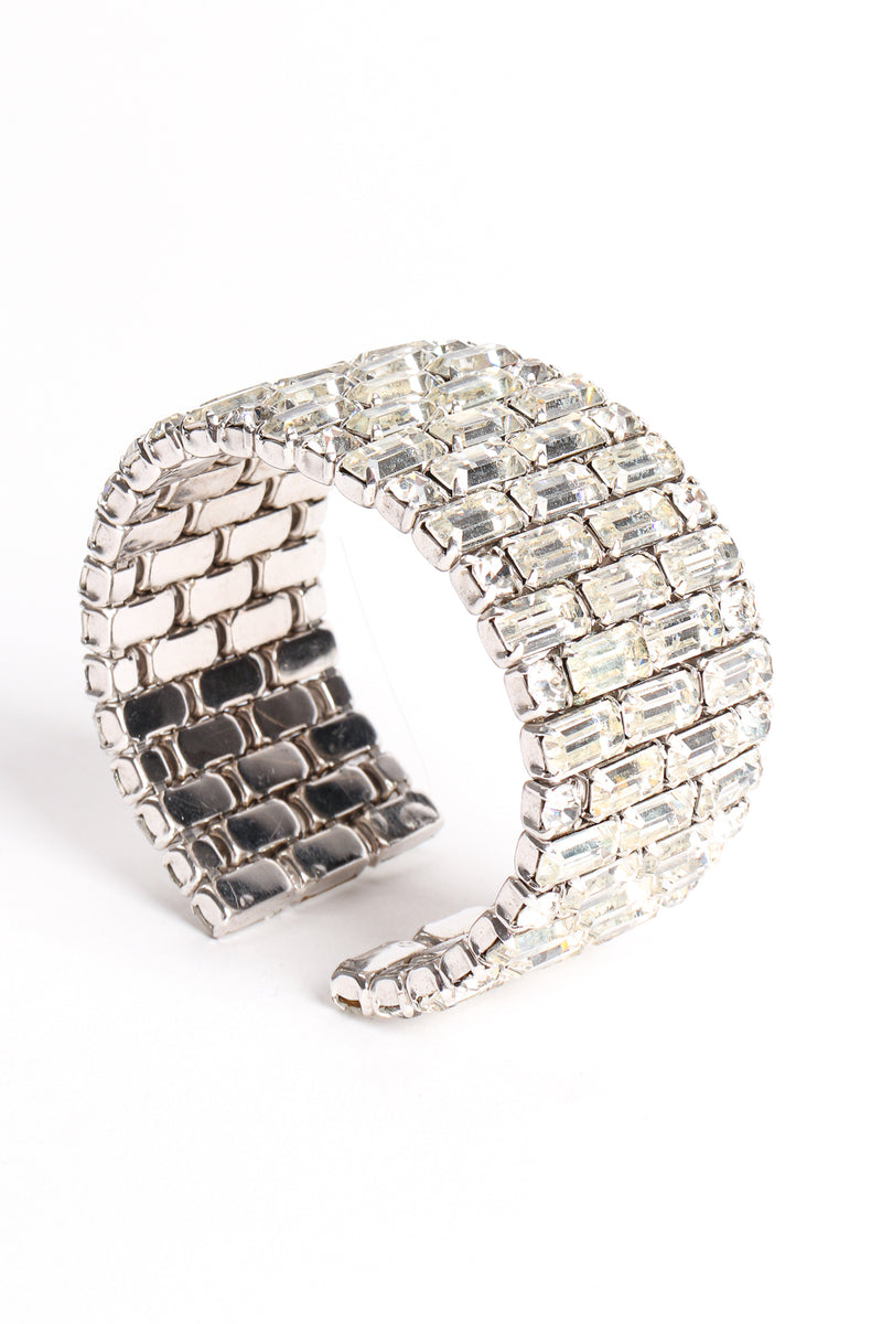 Vintage Tiled Baguette Rhinestone Cuff Bracelet at Recess Los Angeles