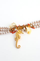 Vintage Unsigned William deLillo Seashore Pearl Chain Charm Belt detail at Recess Los Angeles