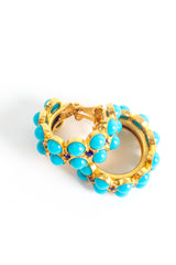 Vintage William deLillo Turquoise Cabochon Hoop Earrings at Recess Los Angeles