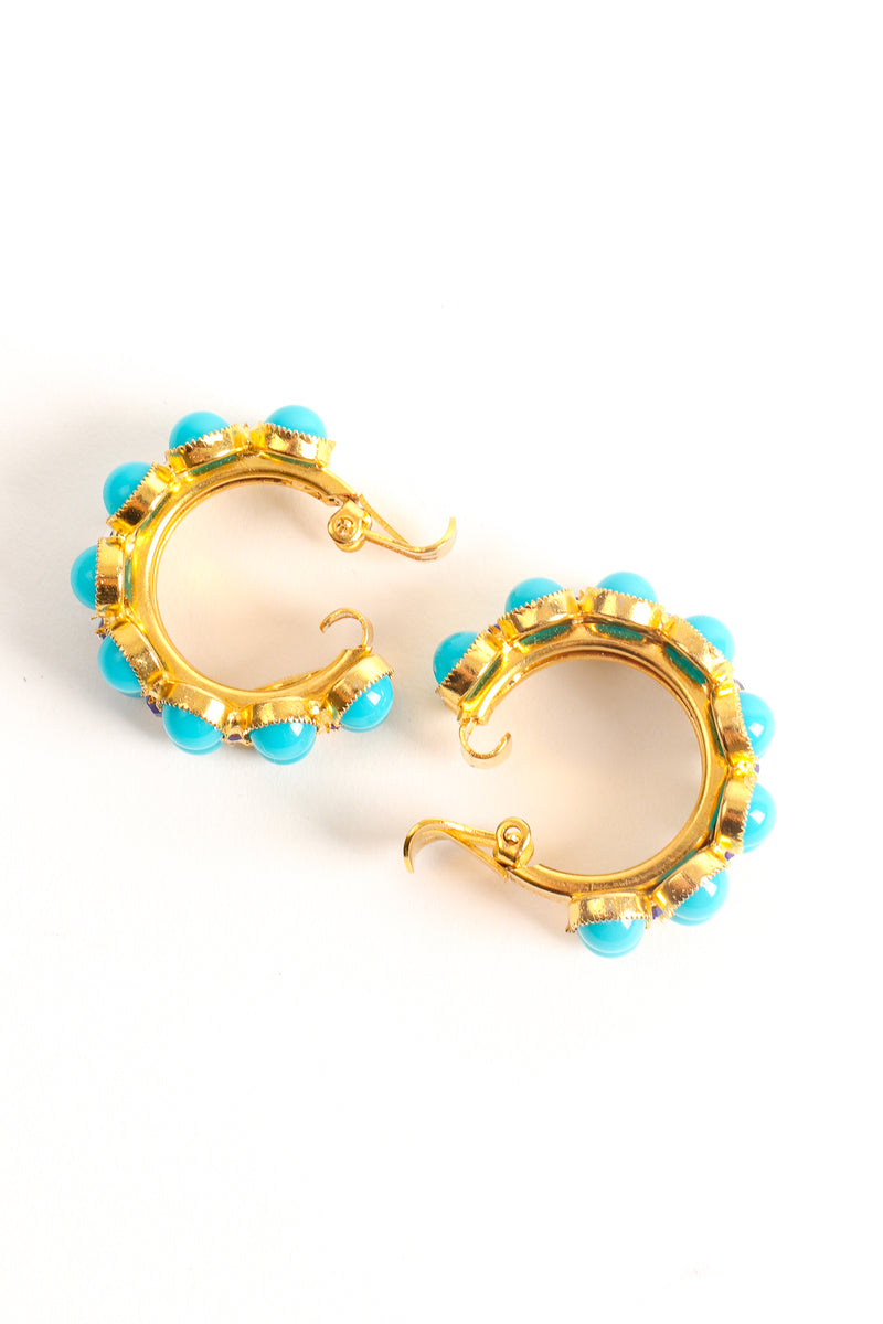 Vintage William deLillo Turquoise Cabochon Hoop Earrings at Recess Los Angeles