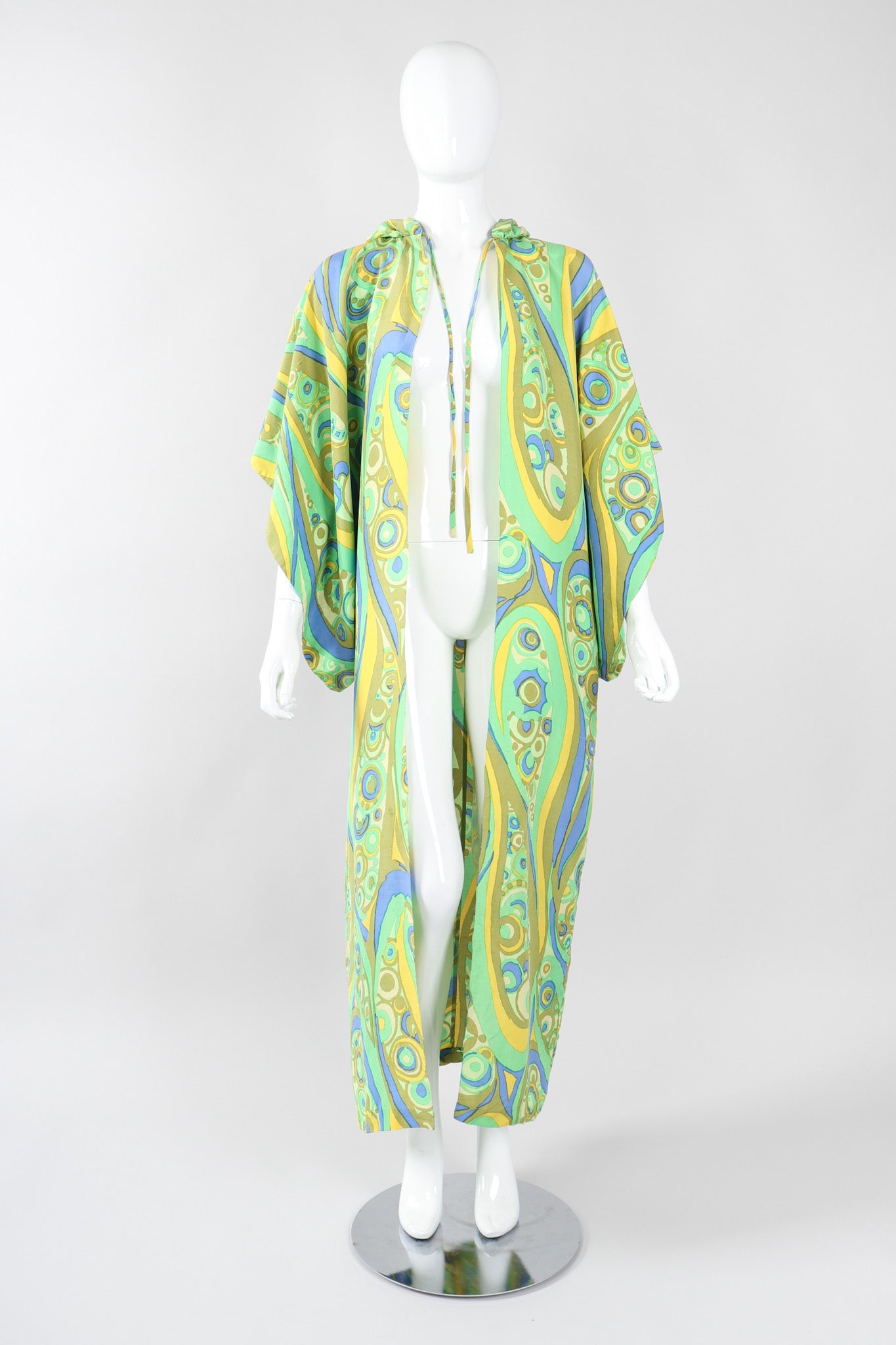 Recess Los Angeles Vintage 60s Mod Print Hooded Kimono Duster Robe