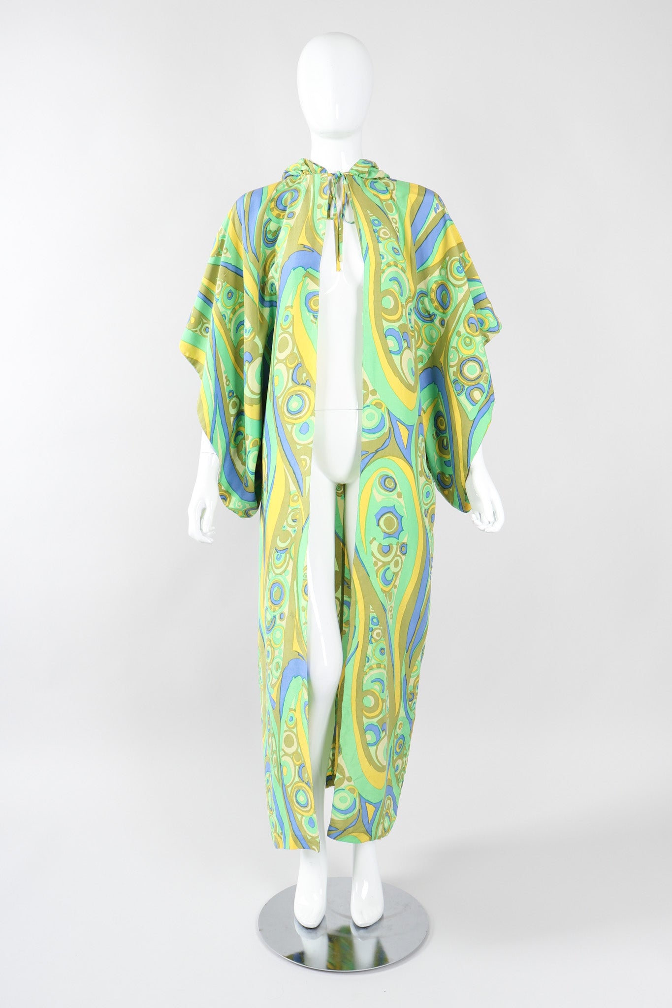 Recess Los Angeles Vintage 60s Mod Print Hooded Kimono Duster Robe