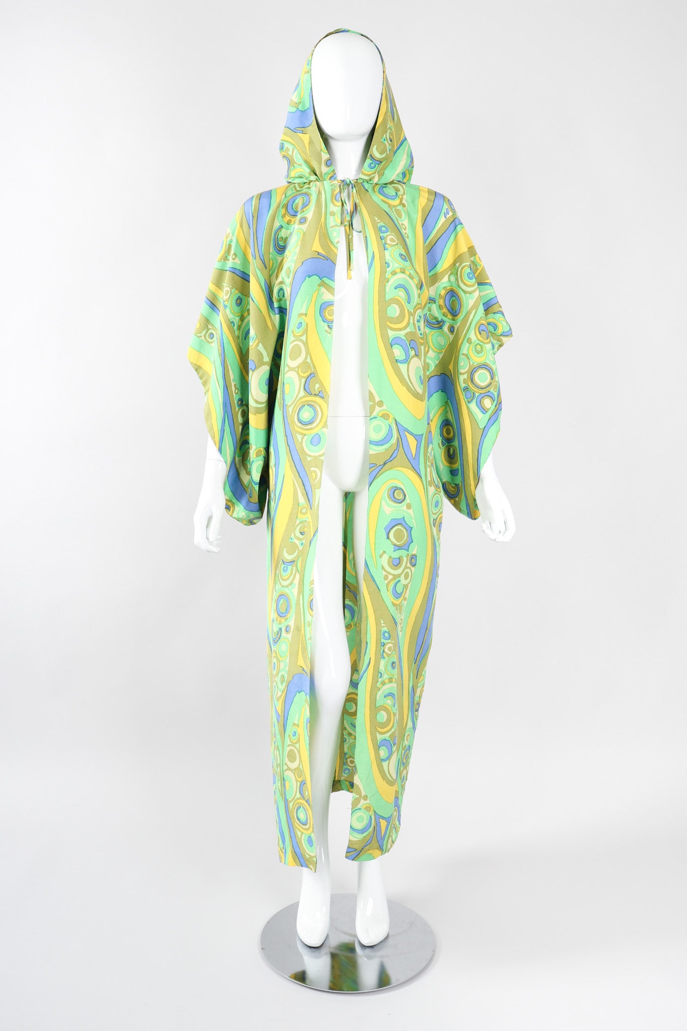 Recess Los Angeles Vintage 60s Mod Print Hooded Kimono Duster Robe