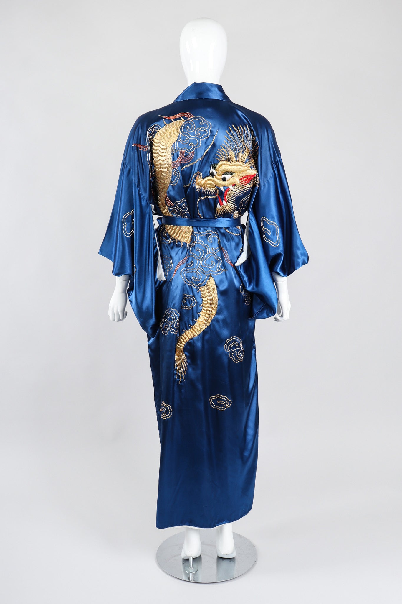 Recess Los Angeles Vintage Made In Japan Royal Gold Dragon Couching Embroidered Kimono Robe