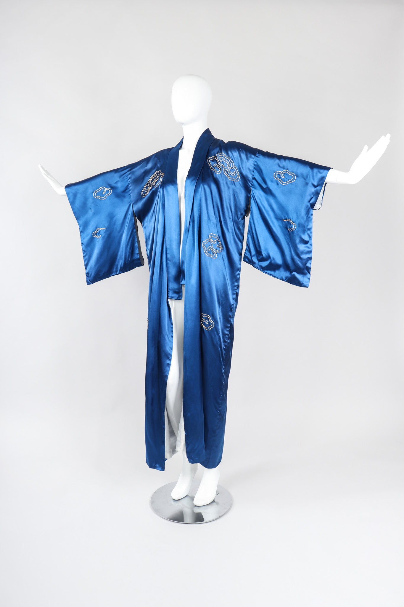 Recess Los Angeles Vintage Made In Japan Royal Gold Dragon Couching Embroidered Kimono Robe