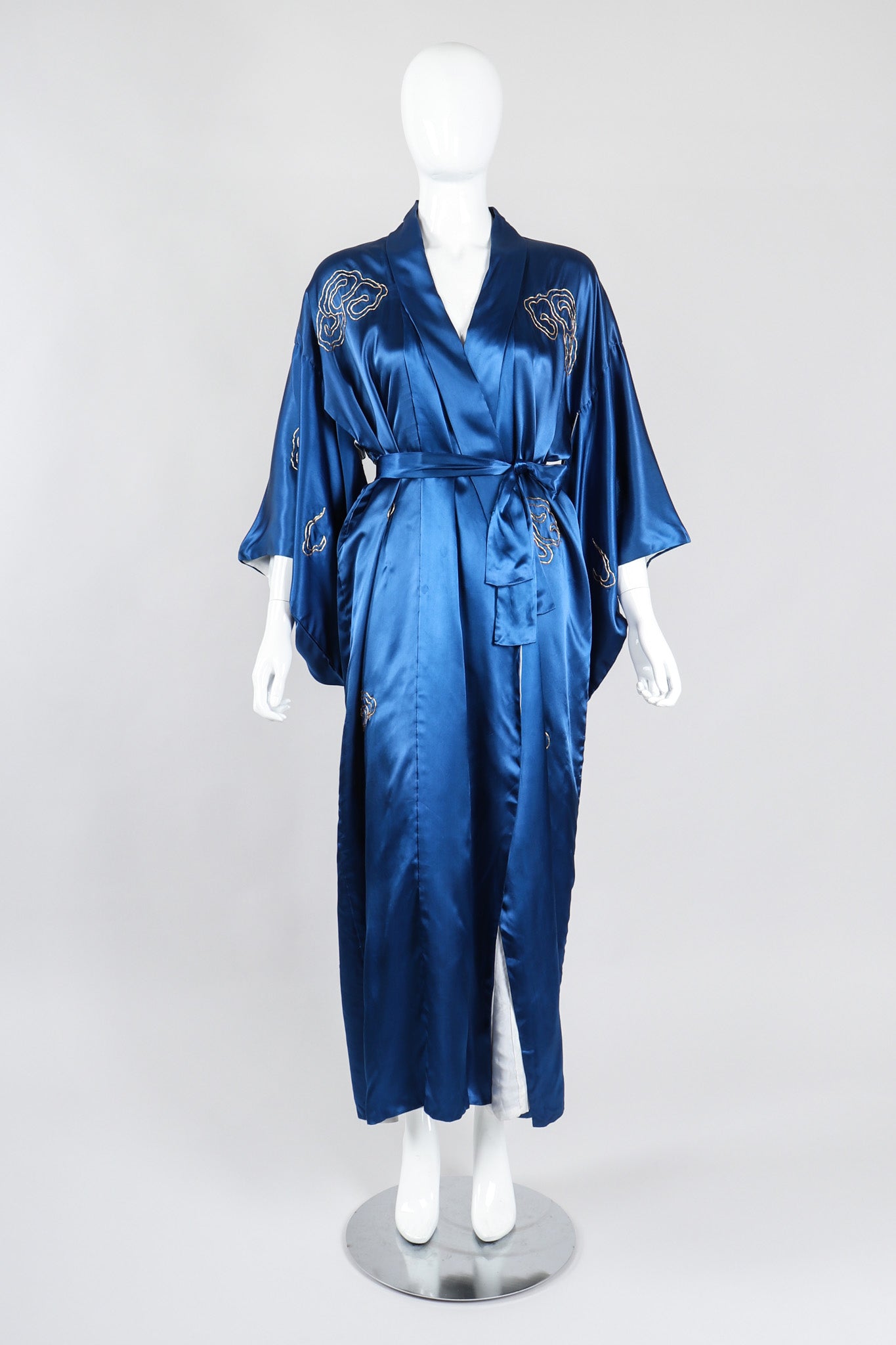 Recess Los Angeles Vintage Made In Japan Royal Gold Dragon Couching Embroidered Kimono Robe