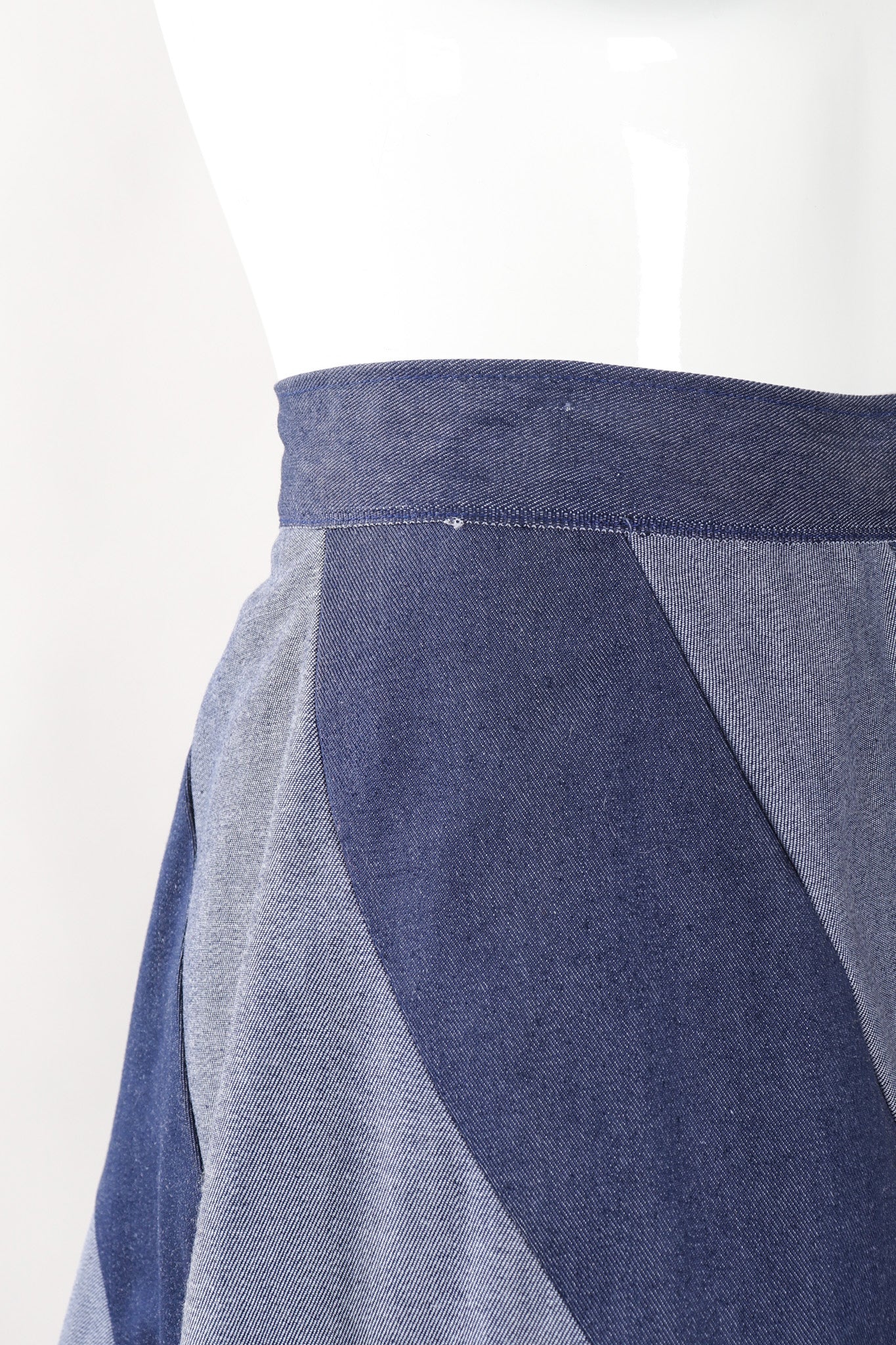 Recess Los Angeles Vintage Studded Denim Swirl Skirt