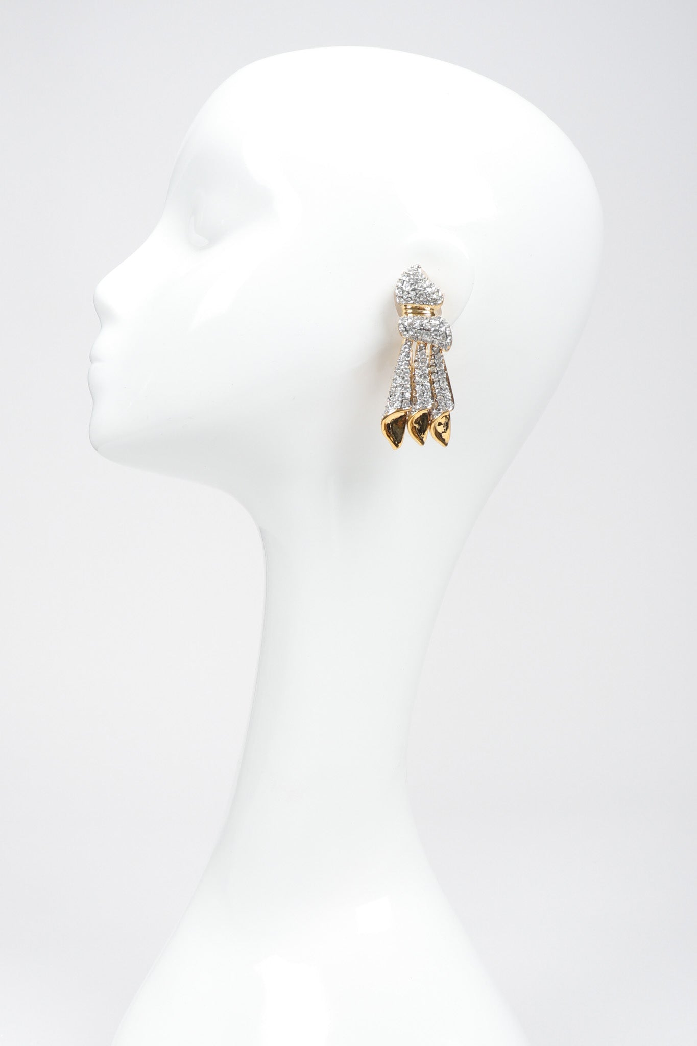 Recess Los Angeles Vintage Crystal Knot Dangle Squid Earrings