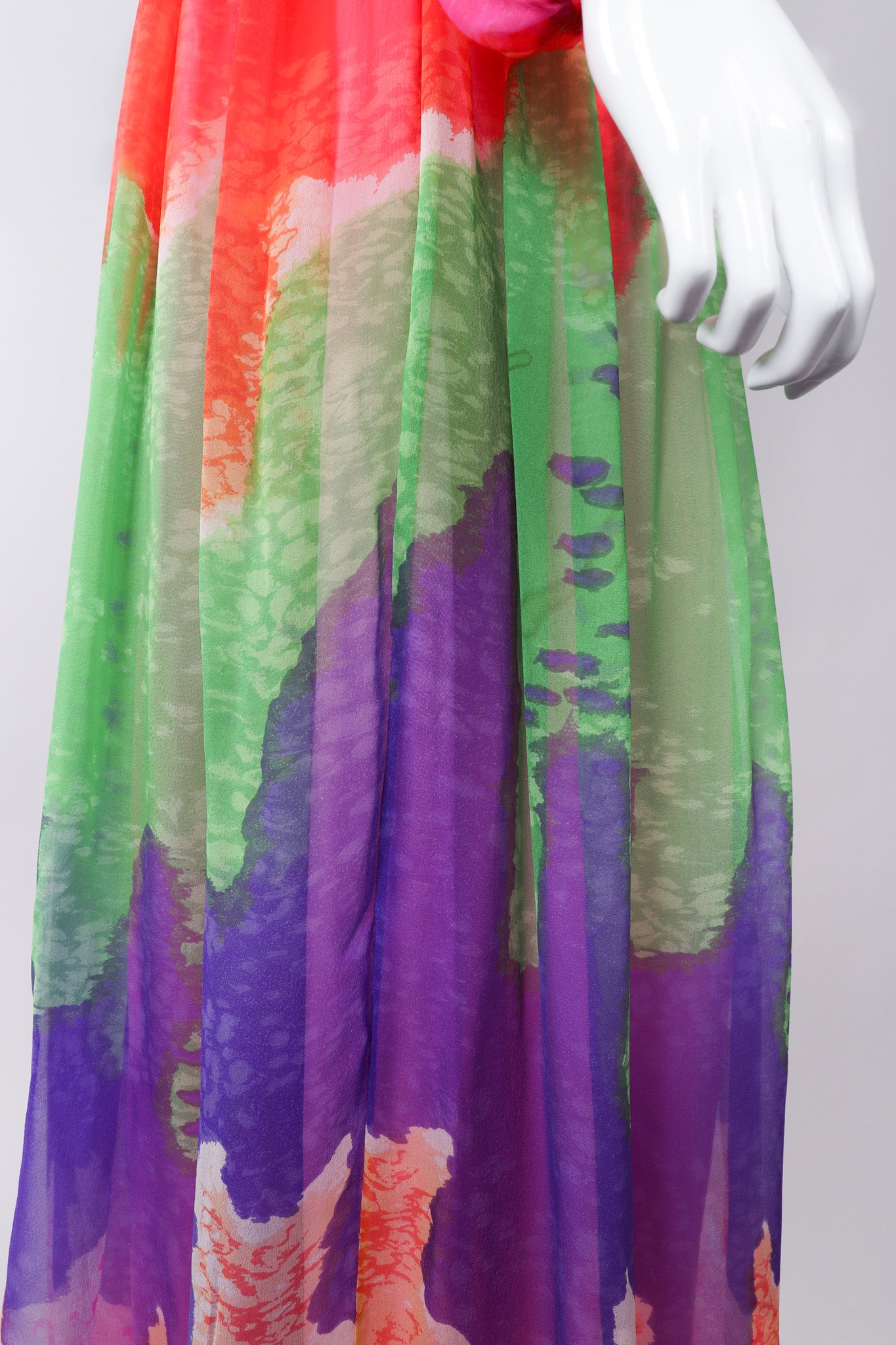 Recess Los Angeles Vintage Ombré Silk Chiffon Neon Brights Slurpee Dress 