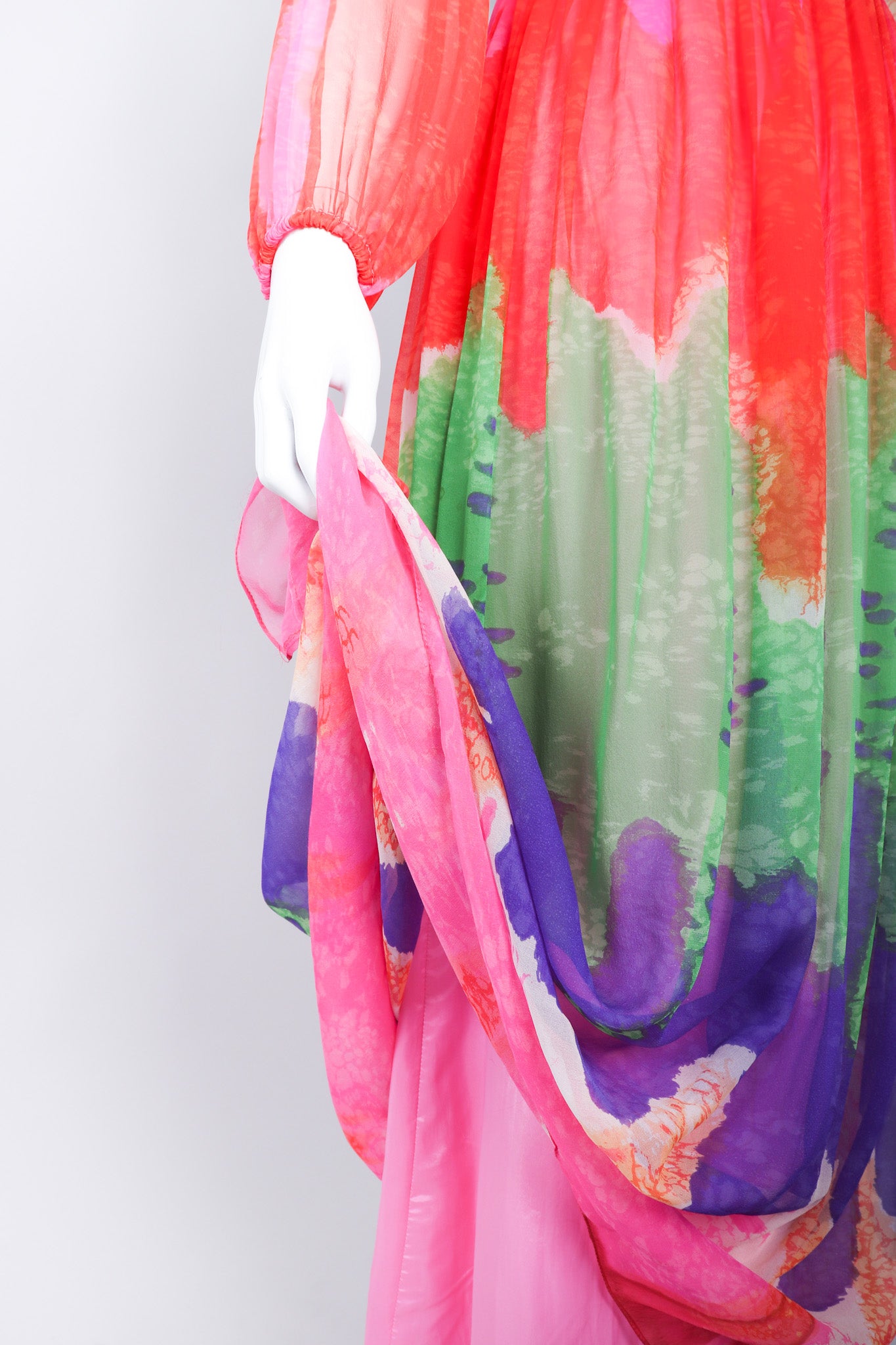 Recess Los Angeles Vintage Ombré Silk Chiffon Neon Brights Slurpee Dress 