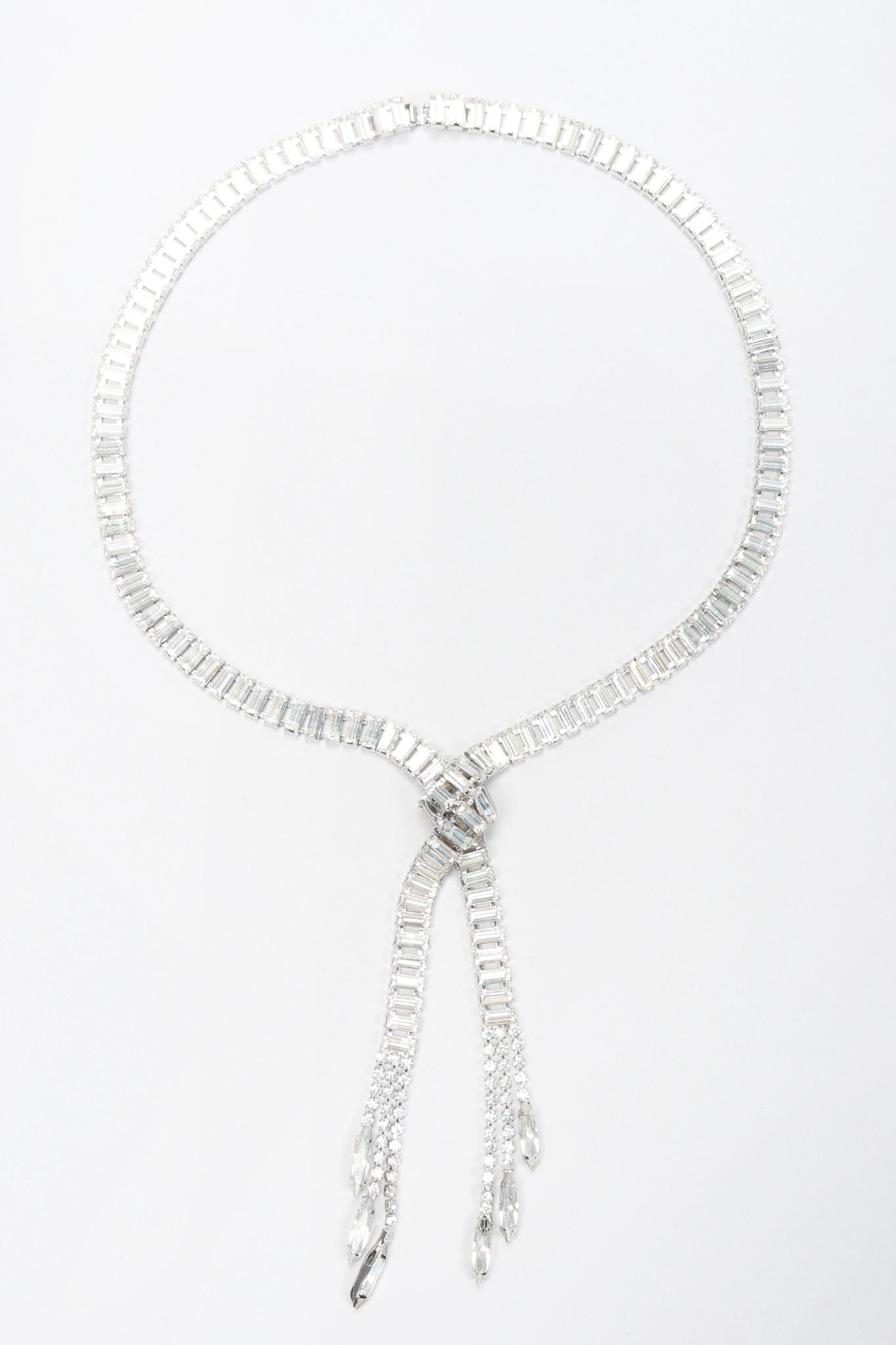 Recess Los Angeles Vintage Crystal Lariat Knot Necklace