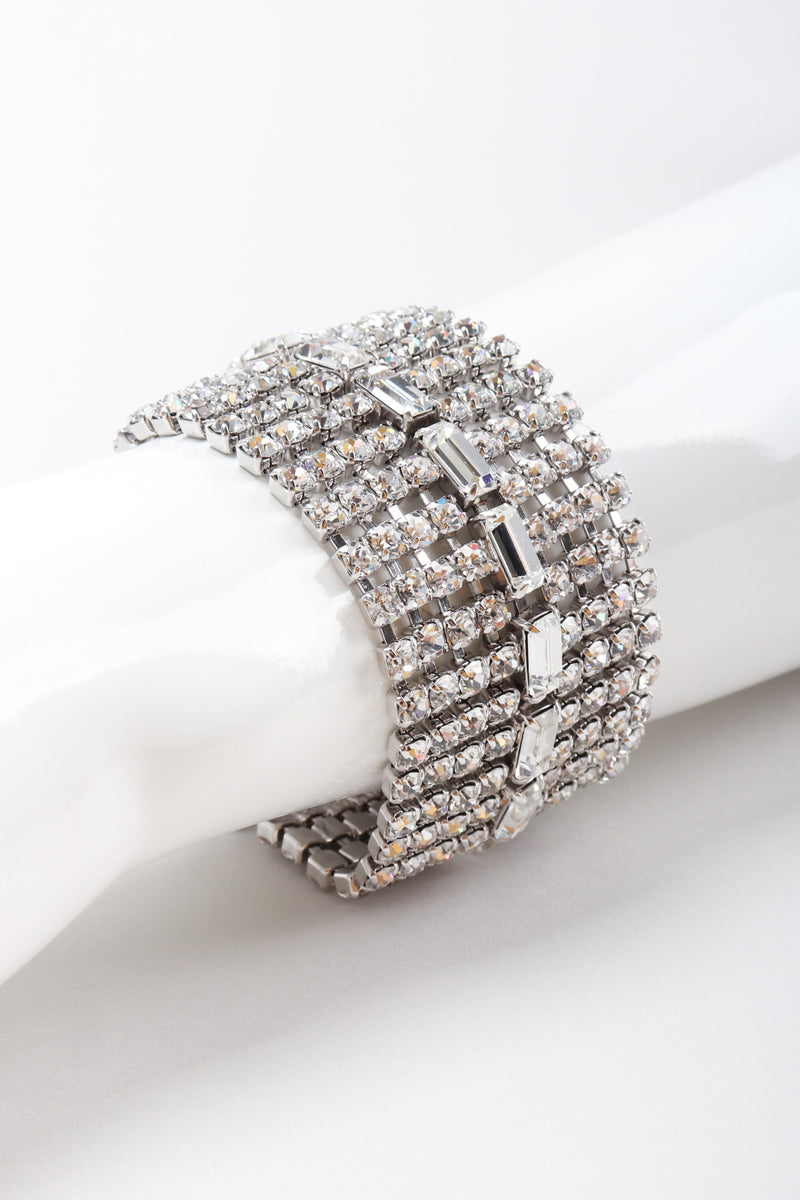 Recess Los Angeles Vintage Wide Crystal Baguette Bracelet