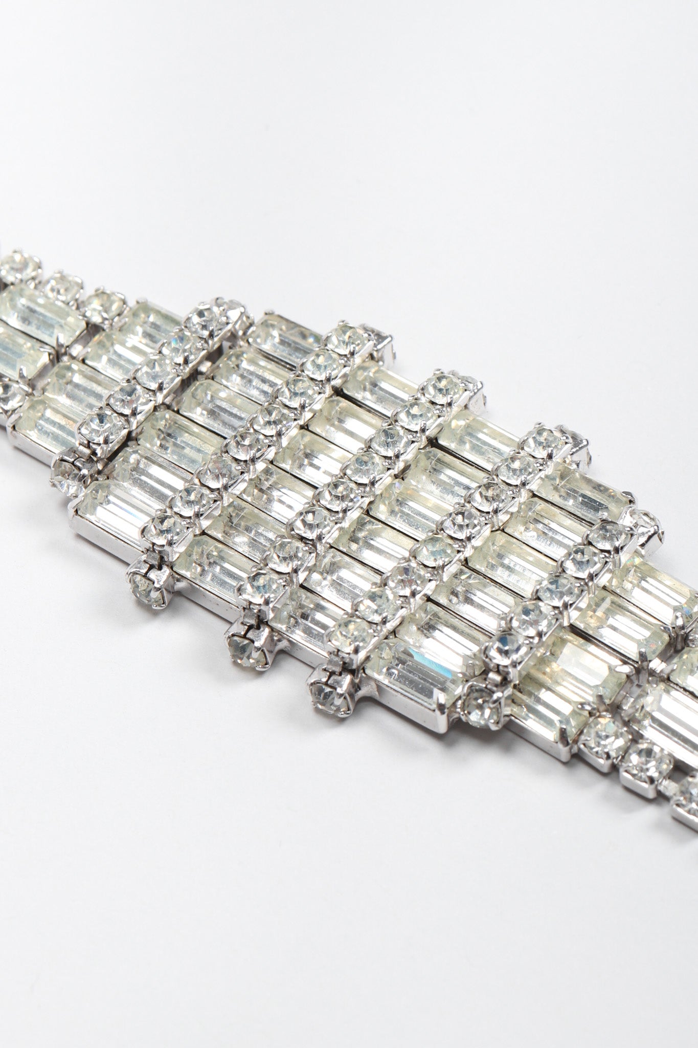 Recess Los Angeles Vintage Art Deco Crystal Baguette Watch Bracelet