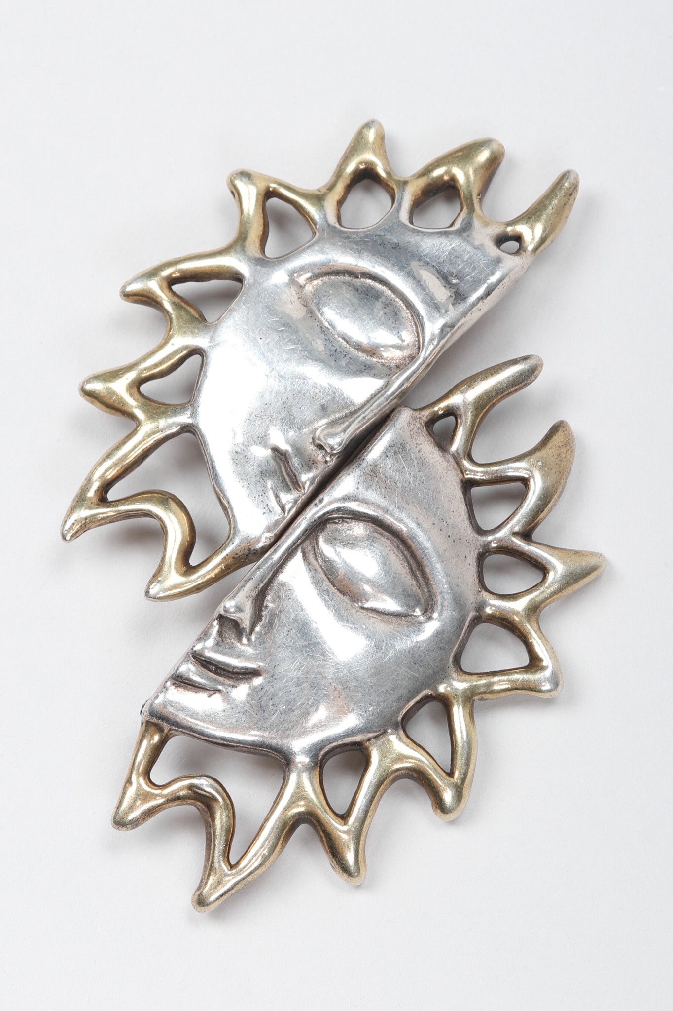 Recess Los Angeles Vintage 925 Sterling Silver Celestial Sun Face Earrings