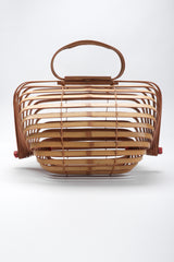 Recess Los Angeles Vintage Folding Accordion Bamboo Basket Bag